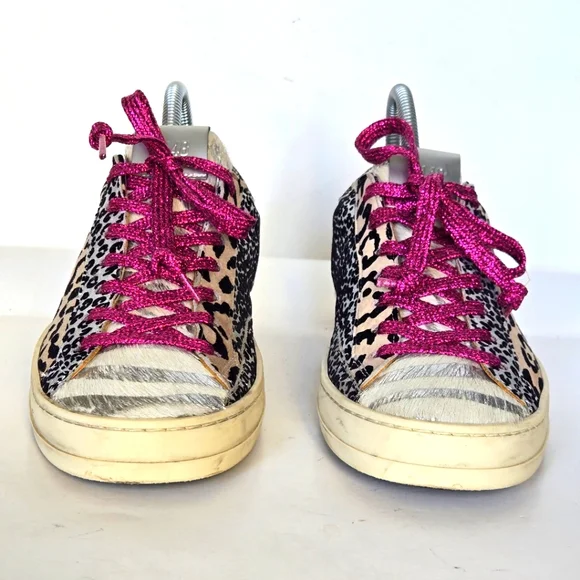 p448 zebra print sneaker with pink laces size 39 - Picture 2 of 8